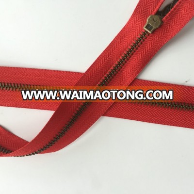 High quality and sales well iron on zipper / meter zipper for home textiles use